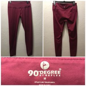 90 Degree by Reflex full length maroon leggings